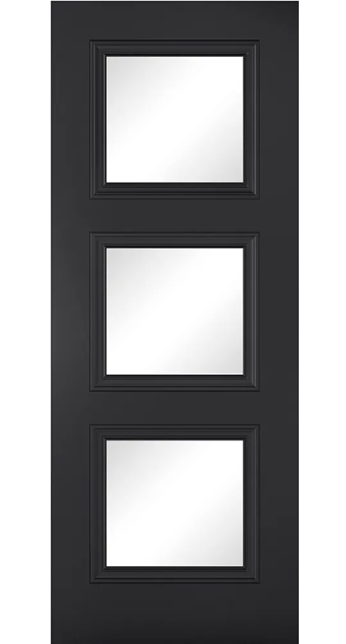 LPD Antwerp Glazed 3L Black Primed Internal Door