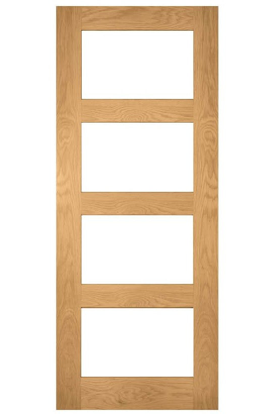 Deanta Coventry Clear Glazed Oak FD30 Fire Door - Unfinished