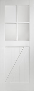 XL Joinery Cottage White Primed Clear Glazed Internal Door