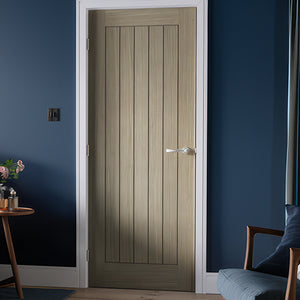 LPD Belize Light Grey Oak Internal Door - Pre Finished