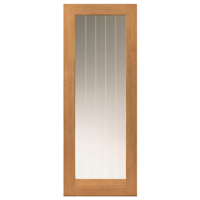 JB Kind Thames Oak 1 Light Glazed FD30 Fire Door - Pre Finished