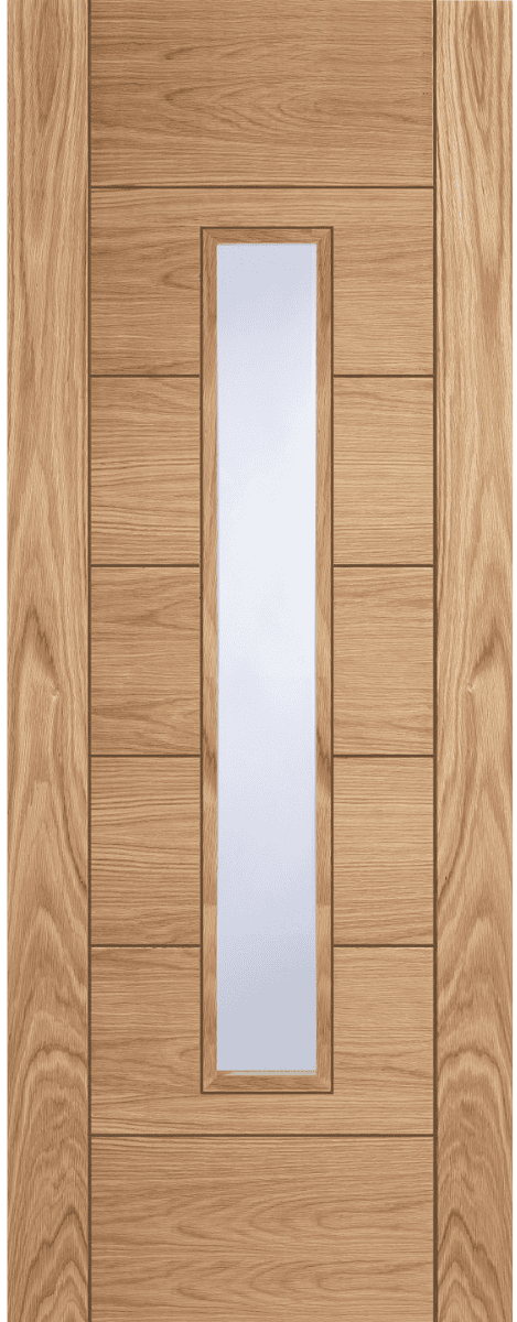 Mendes Corsica 18G Central Glazed Oak FD30 Fire Door - Pre Finished