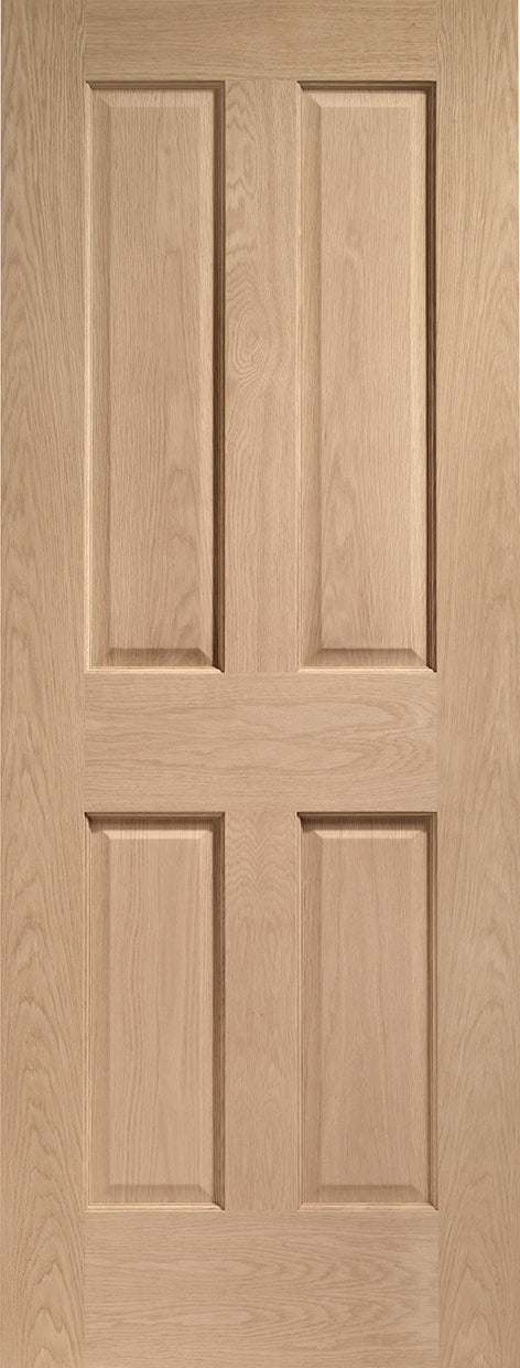 XL Joinery Victorian 4 Panel Traditional Oak FD30 Fire Door - Unfinished