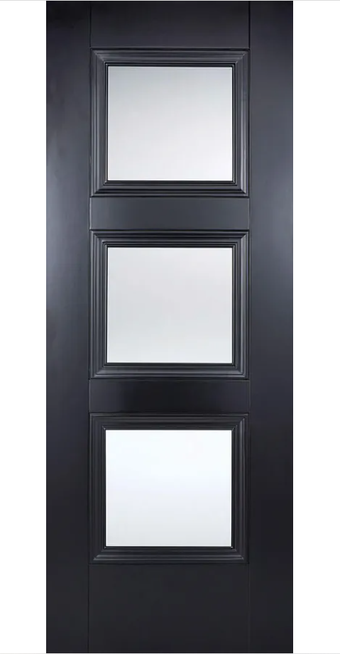 LPD Amsterdam Glazed Traditional Black Primed Internal Door