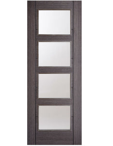 LPD Vancouver Ash Grey 4 Light Glazed Internal Door - Pre Finished