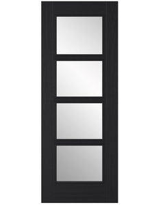 LPD Vancouver Charcoal Black 4 Light Glazed Internal Door - Pre Finished