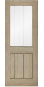 LPD Belize 1L Glazed Light Grey Oak Internal Door - Pre Finished