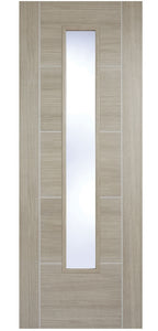LPD Vancouver Glazed Light Grey Laminate Internal Door - Fully Finished