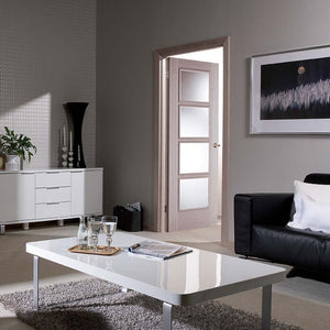 LPD Vancouver Light Grey 4 Light Glazed Internal Door - Pre Finished