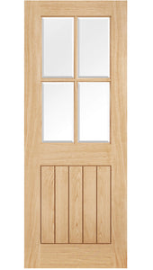 LPD Belize 4 Light Glazed Oak Internal Door - Unfinished