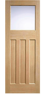 LPD DX 30's Style Glazed Oak Internal Door - Unfinished
