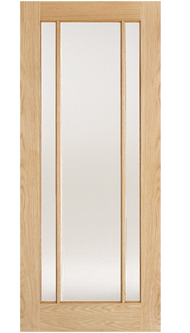 LPD Lincoln Clear Glazed 3L Oak Internal Door - Unfinished