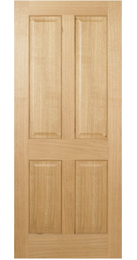 LPD Regency 4 Panel Oak FD30 Fire Door - Pre Finished