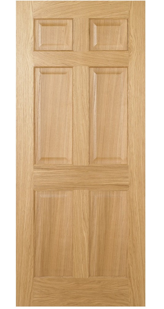 LPD Regency 6 Panel Oak FD30 Fire Door - Pre Finished