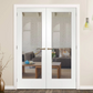 LPD Pattern 20 Glazed White Primed Door Pair