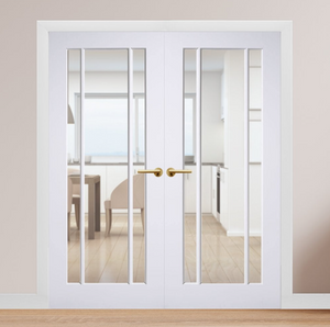 LPD Lincoln Glazed White Primed Internal Door Pairs