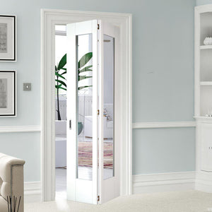 LPD Shaker Style Pattern 10 Glazed White Primed Bi-Fold Door