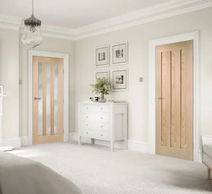 LPD Utah Frosted Glass 3L Oak Internal Door - Unfinished