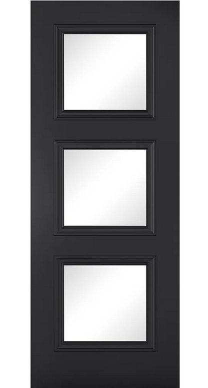 LPD Antwerp Glazed 3L Black Primed Internal Door