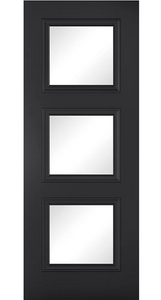 LPD Antwerp Glazed 3L Black Primed Internal Door