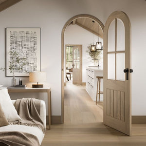 LPD Mexicano Blonde Oak Arched Top 4L Glazed Door - Pre Finished