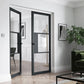 JB Kind Cosmo Glazed Graphite Grey Industrial Style Internal Door - Pre Finished