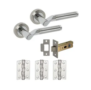 JB Kind Miami Satin & Polished Chrome Handle Latch Pack