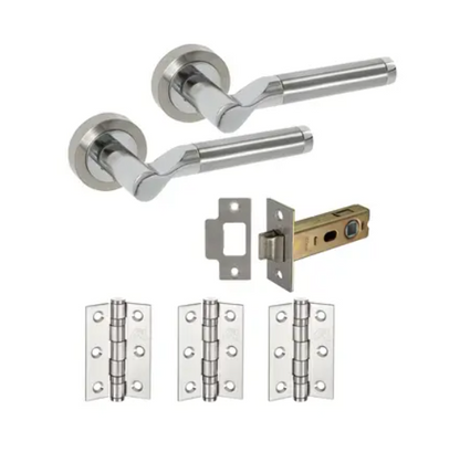 JB Kind Miami Satin & Polished Chrome Handle Latch Pack