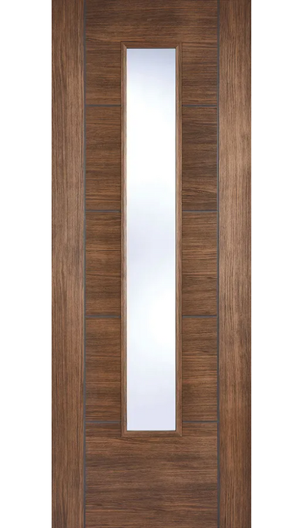 LPD Vancouver Glazed Walnut Laminate Internal Door - Fully Finished