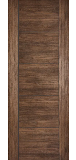 LPD Vancouver Walnut Laminate FD30 Fire Door - Fully Finished