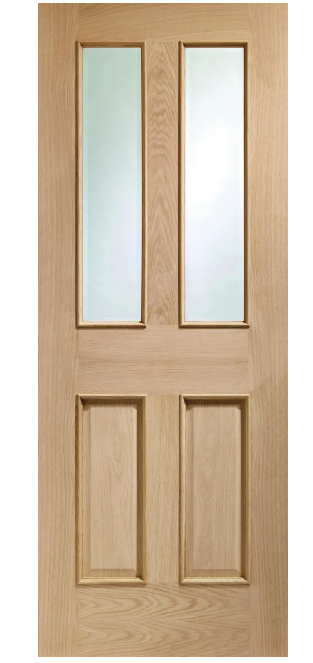 XL Joinery Malton Clear Bevelled Glazed with Raised Mouldings Door - Unfinished