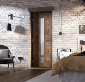 LPD Vancouver Glazed Walnut Laminate Internal Door - Fully Finished