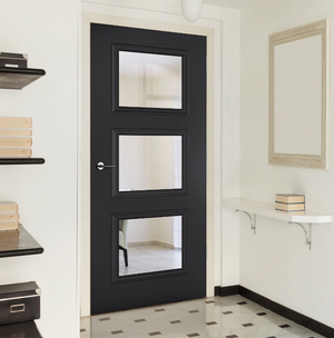 LPD Antwerp Glazed 3L Black Primed Internal Door