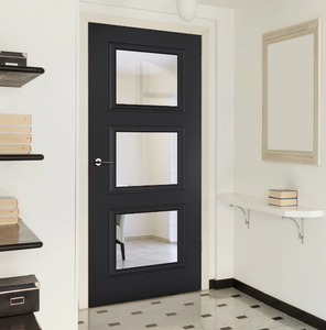 LPD Antwerp Glazed 3L Black Primed Internal Door