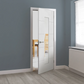 JB Kind 4 Line Horizontal Glazed & Primed Moulded Internal Door