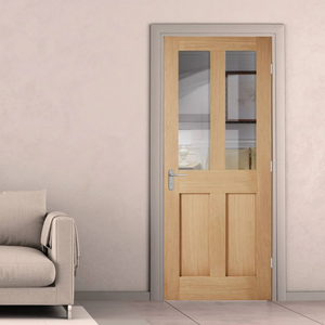 LPD London Glazed 2 Light Oak Internal Door - Unfinished