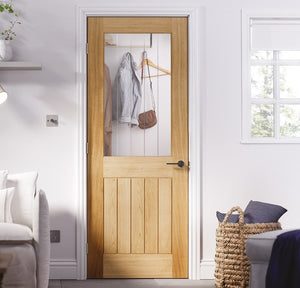 LPD Belize 1 Light Glazed Oak Internal Door - Pre Finished