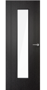 LPD Monaco Glazed Black Laminate Internal Door - Fully Finished