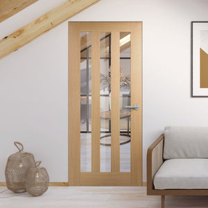 LPD Utah Clear Glazed 3L Oak Internal Door - Unfinished