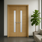 Mendes Corsica 18G Offset Glazed FD30 Fire Door Pair - Pre Finished