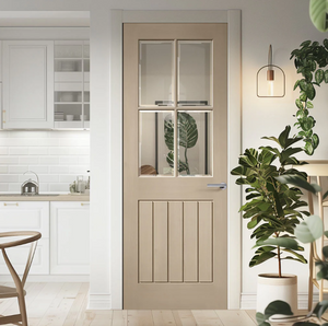LPD Mexicano Blonde Oak 4 Light Glazed Internal Door - Pre Finished