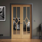 LPD Reims Glazed 5L Oak Internal Door Pairs - Pre Finished