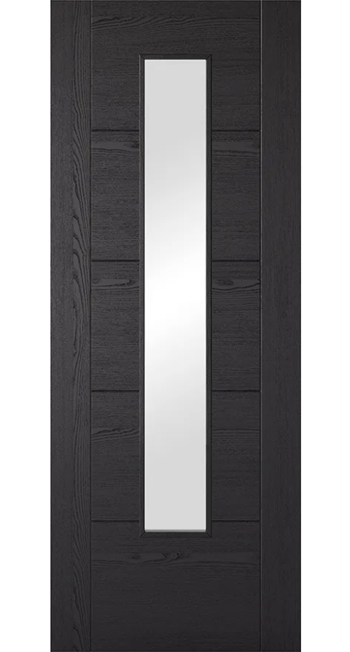 LPD Vancouver Glazed Black Laminate Internal Door - Fully Finished