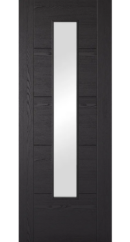 LPD Vancouver Glazed Black Laminate Internal Door - Fully Finished