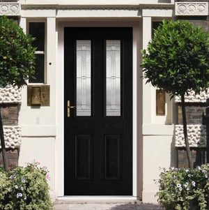 LPD Malton Glazed Black / White GRP External Door
