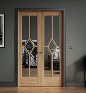 LPD Reims W4 Clear Glazed Oak Internal Room Divider - Pre Finished