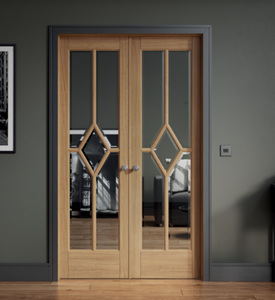 LPD Reims W4 Clear Glazed Oak Internal Room Divider - Pre Finished