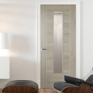 LPD Vancouver Glazed Light Grey Laminate Internal Door - Fully Finished
