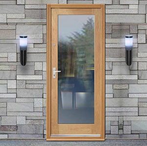 LPD Pattern 10 Clear Glazed Oak External Door - Unfinished