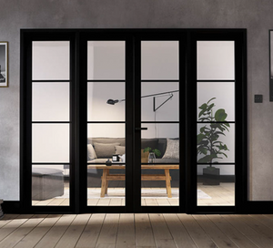 LPD Soho W8 Clear Glazed Crittall Style Black Internal Room Divider - Pre Finished